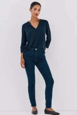 Mujer Cortefiel Camisetas>Camiseta básica escote mão