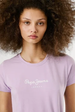 Mujer Pepe Jeans Camisetas>Camiseta básica manga corta logo frontal