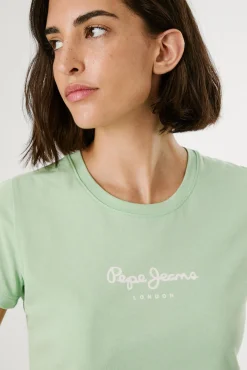 Mujer Pepe Jeans Camisetas>Camiseta básica manga corta logo frontal