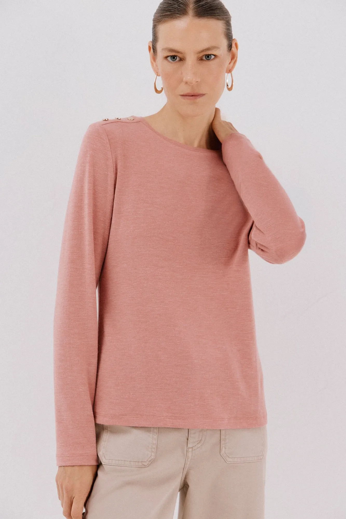 Mujer Cortefiel Camisetas>Camiseta caja botones