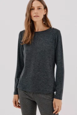 Mujer Cortefiel Camisetas>Camiseta caja botones