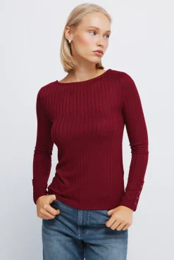 Mujer Springfield Camisetas>Camiseta canalé escote barca