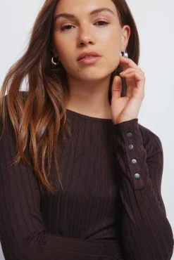 Mujer Springfield Camisetas>Camiseta canalé escote barca