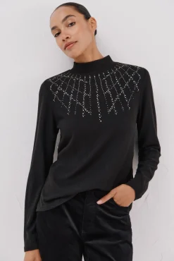 Mujer Cortefiel Camisetas>Camiseta con detalle strass