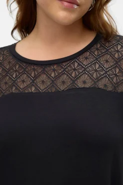 Mujer Vero Moda Curve Camisetas>Camiseta con encaje talla grande