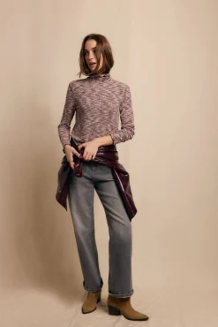 Mujer Slowlove Camisetas>Camiseta cuello alto melange