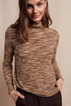 Mujer Slowlove Camisetas>Camiseta cuello alto melange