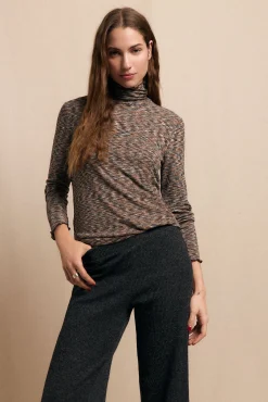 Mujer Slowlove Camisetas>Camiseta cuello alto melange