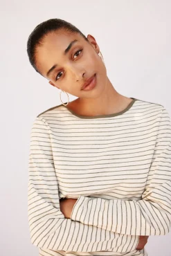 Mujer Cortefiel Camisetas>Camiseta cuello barco rayas