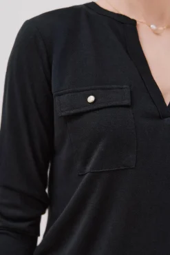 Mujer Cortefiel Camisetas>Camiseta cuello mao efecto lino