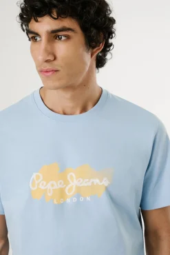Hombre Pepe Jeans Camisetas>Camiseta de manga corta con logo y estampado frontal.