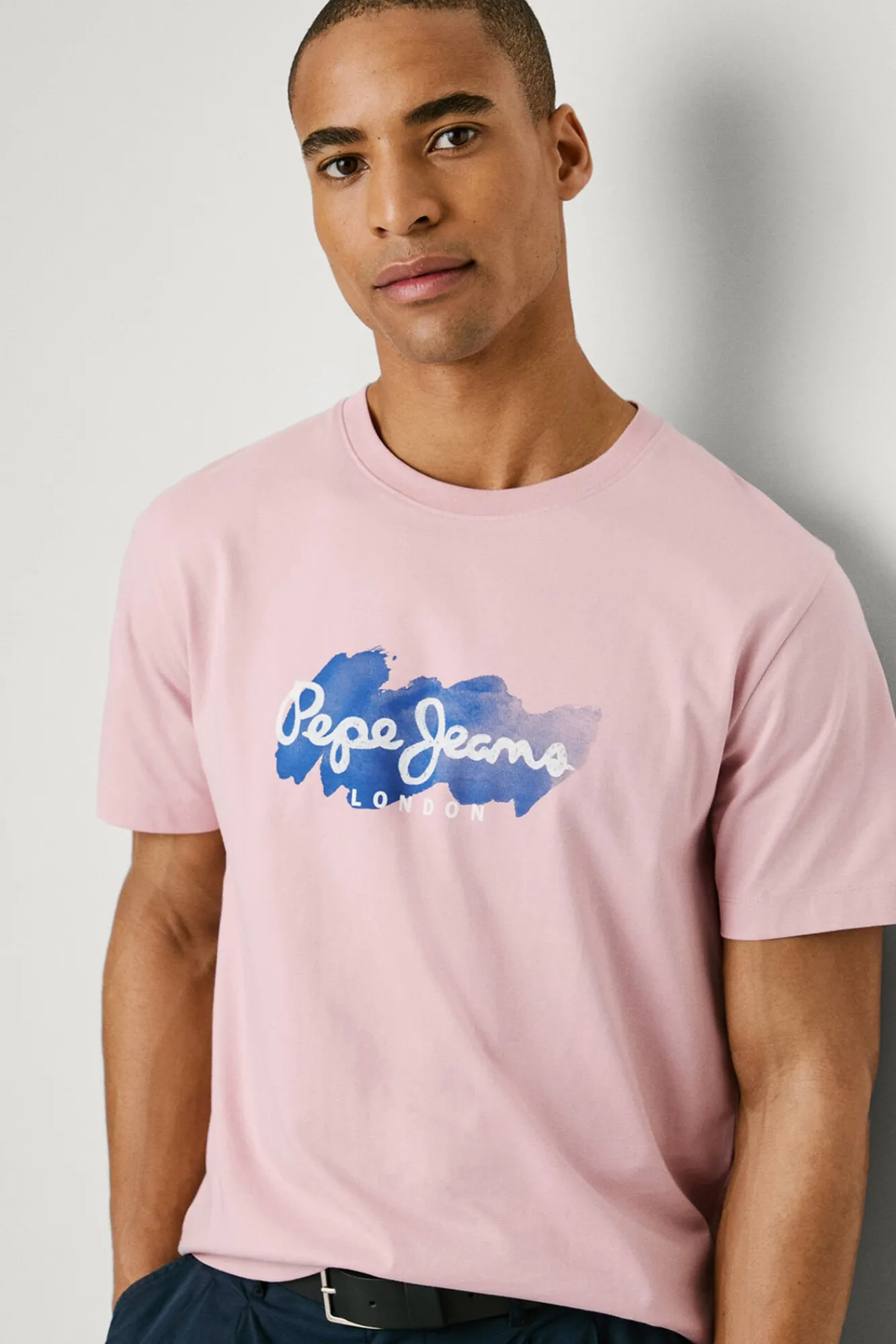 Hombre Pepe Jeans Camisetas>Camiseta de manga corta con logo y estampado frontal.
