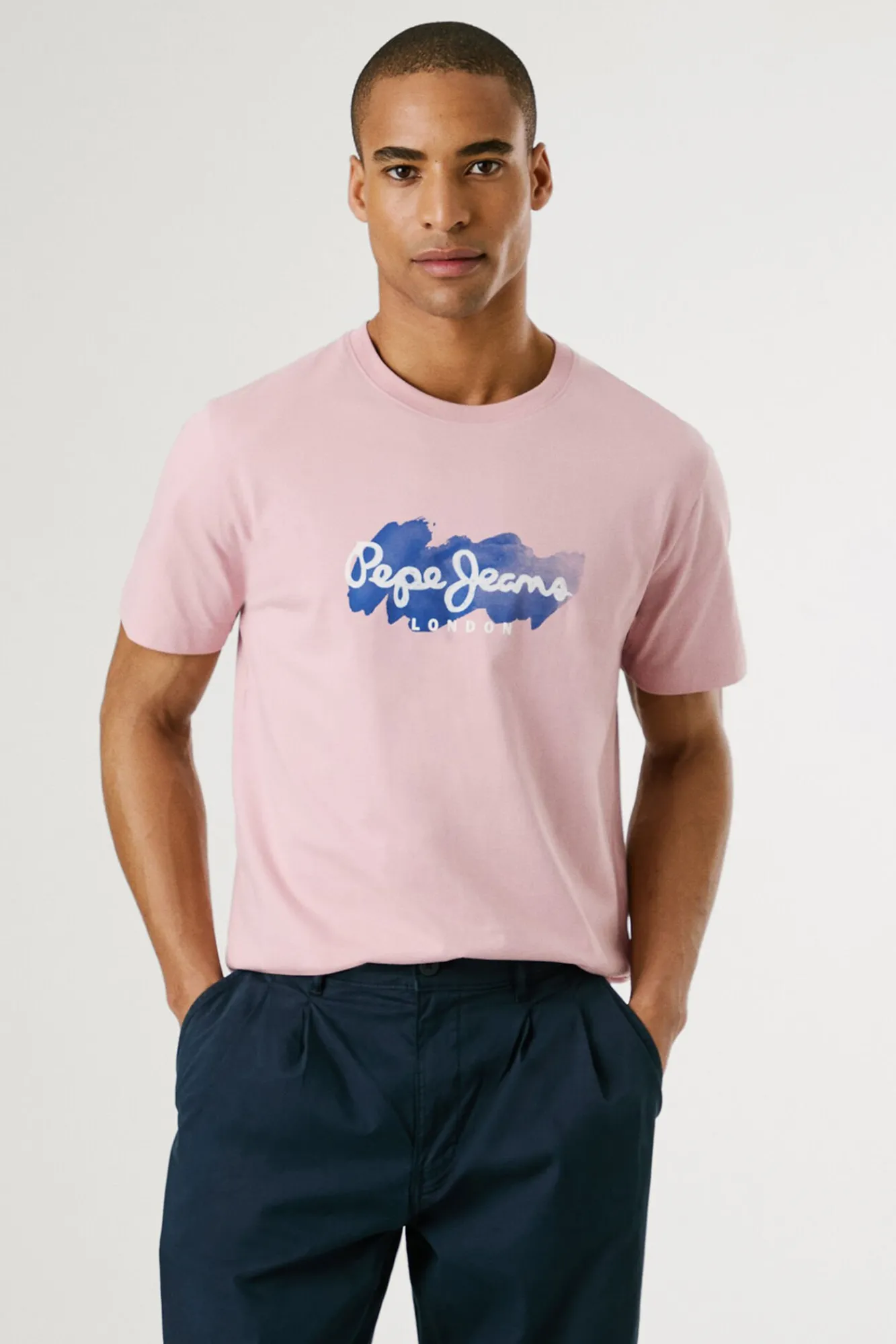 Hombre Pepe Jeans Camisetas>Camiseta de manga corta con logo y estampado frontal.