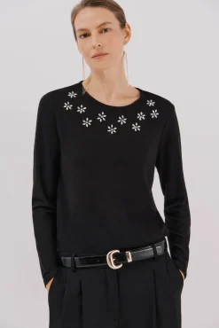 Mujer Cortefiel Camisetas>Camiseta detalle strass