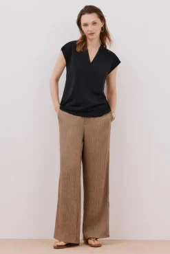 Mujer Cortefiel Camisetas>Camiseta estamapda escote pico fruncido