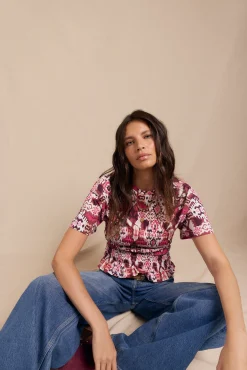 Mujer Slowlove Camisetas>Camiseta estampada nido abeja