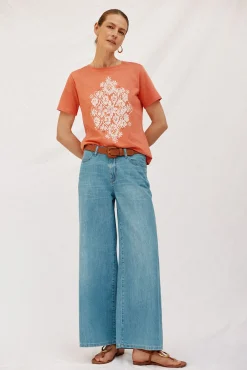 Mujer Cortefiel Camisetas>Camiseta estampado posicional