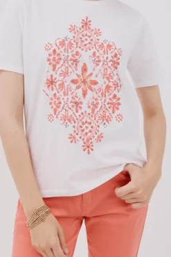 Mujer Cortefiel Camisetas>Camiseta estampado posicional