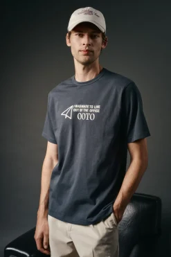 Hombre OOTO Camisetas>Camiseta gráfica lavada