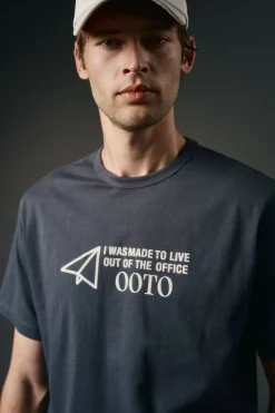 Hombre OOTO Camisetas>Camiseta gráfica lavada