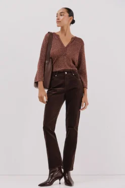 Mujer Cortefiel Camisetas>Camiseta lurex cuello mao