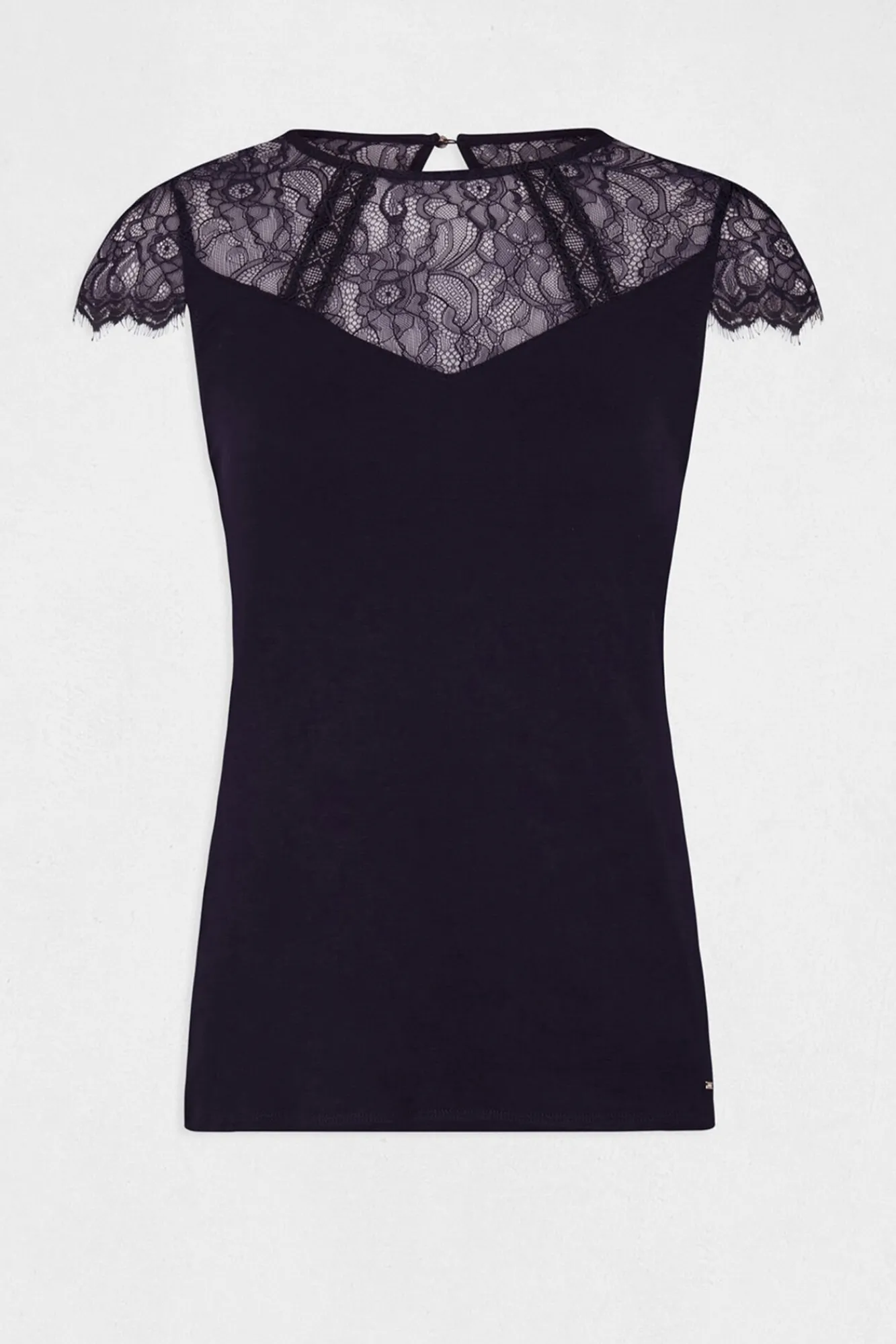 Mujer Morgan Camisetas>Camiseta manga corta con encaje