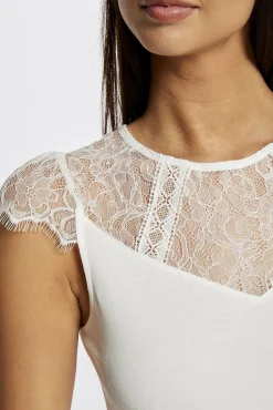 Mujer Morgan Camisetas>Camiseta manga corta con encaje