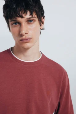 Hombre Springfield Camisetas>Camiseta manga larga doble melange