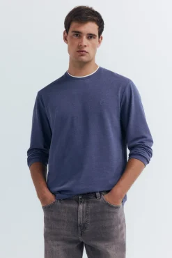 Hombre Springfield Camisetas>Camiseta manga larga doble melange