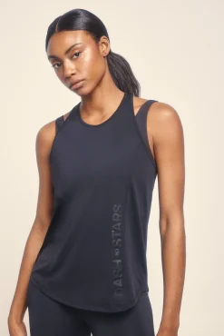 Mujer Dash and Stars Deporte|Camisetas>Camiseta microfibra halter negra