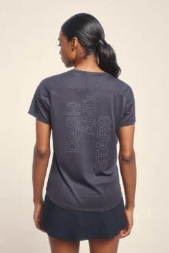 Mujer Dash and Stars Deporte|Camisetas>Camiseta negra ultraligera