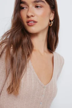 Mujer Springfield Camisetas>Camiseta panadera punto cortado