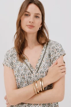 Mujer Cortefiel Camisetas>Camiseta pico con detalle puntilla