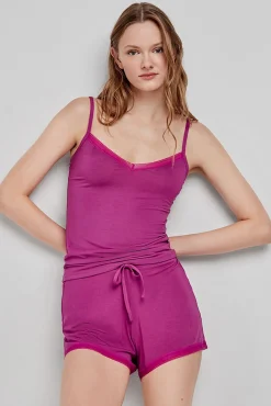 Mujer Gisela Pijamas|Pijamas>Camiseta pijama tirantes morado