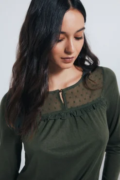 Mujer Springfield Camisetas>Camiseta plumetti volante