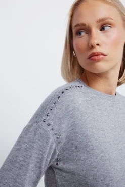 Mujer Springfield Camisetas>Camiseta punto cortado tachas