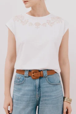 Mujer Cortefiel Camisetas>Camiseta sin mangas estampada y bordada