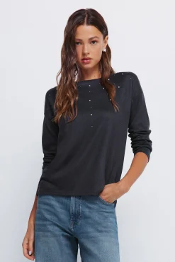 Mujer Springfield Camisetas>Camiseta tachas posicionadas