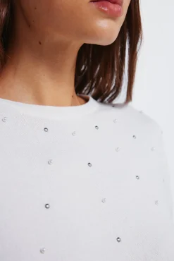 Mujer Springfield Camisetas>Camiseta tachas posicionadas