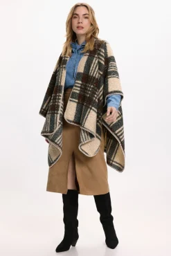 Mujer Vila Chaquetas>Capa poncho de cuadros