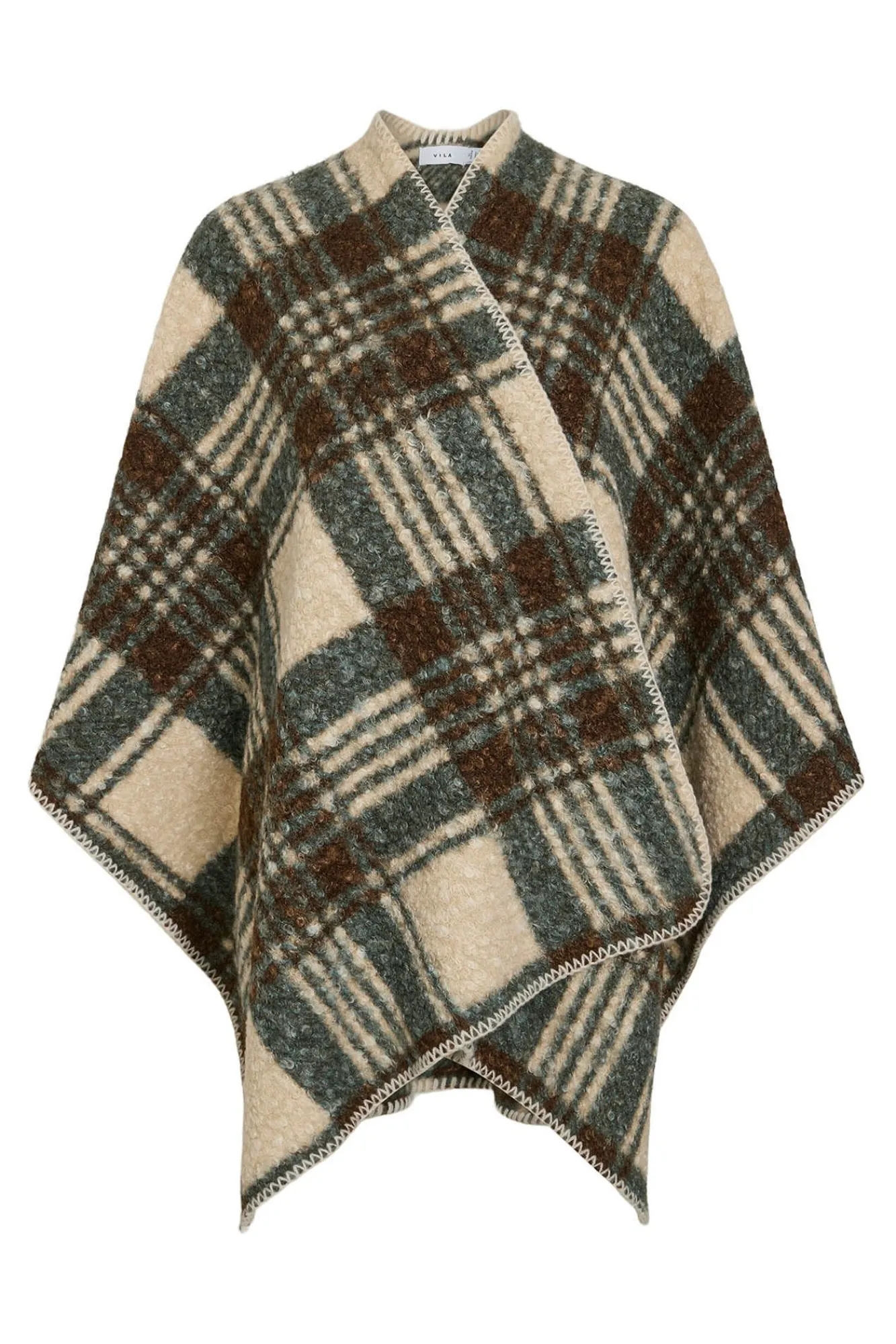 Mujer Vila Chaquetas>Capa poncho de cuadros