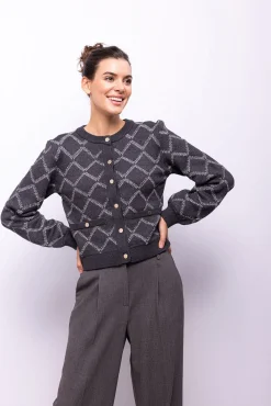 Mujer Object Jerséis>Cardigan punto rombos