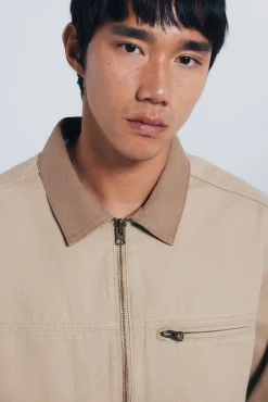 Hombre Springfield Chaquetas>Cazadora algodón lavada contraste