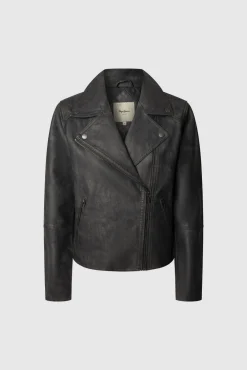 Mujer Pepe Jeans Chaquetas>Cazadora Biker Efecto Piel