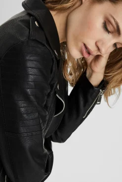 Mujer Vero Moda Chaquetas|Abrigos>Cazadora biker efecto piel