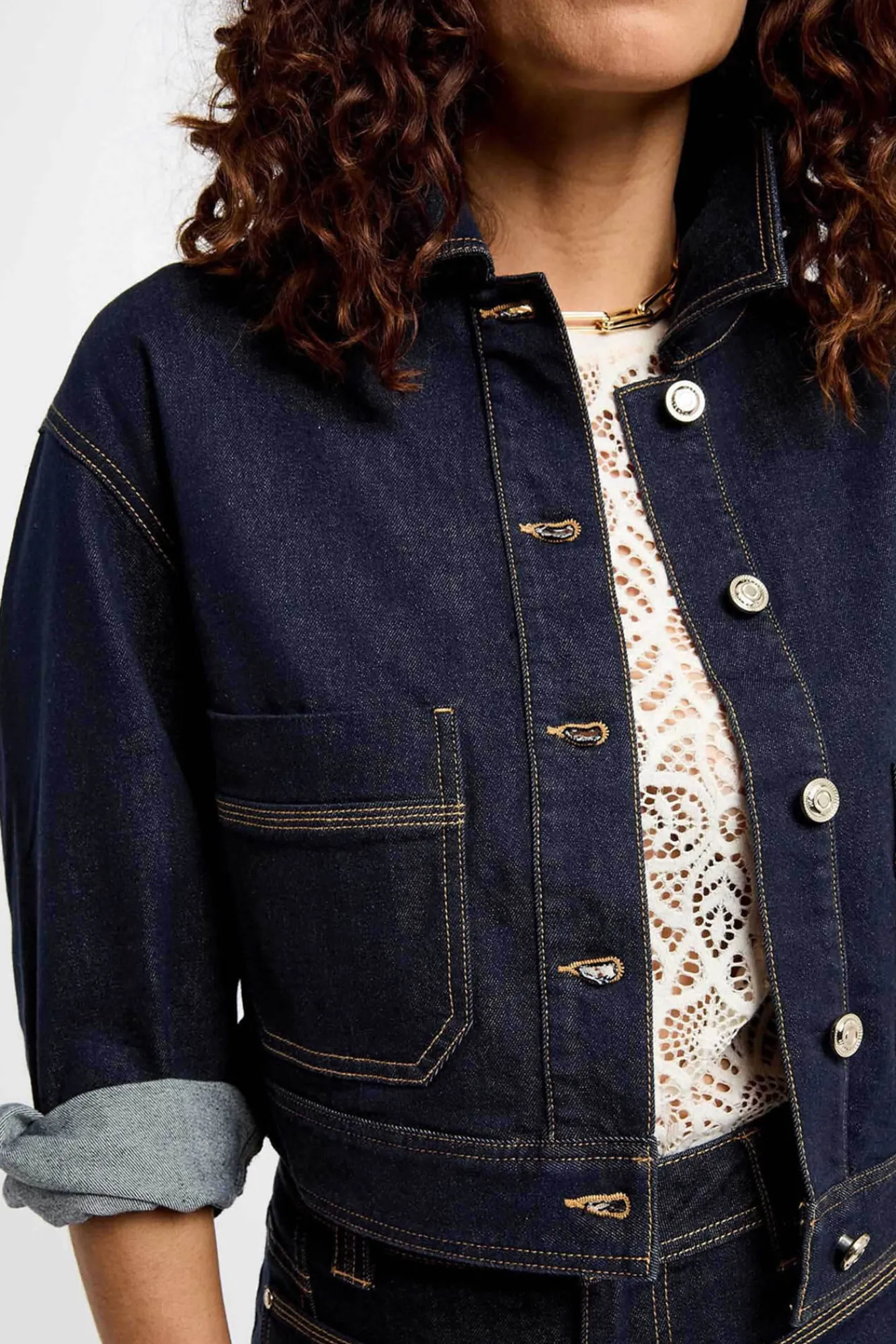 Mujer Morgan Chaquetas>Cazadora corta vaquera