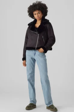 Mujer Vero Moda Chaquetas>Cazadora de mujer de terciopelo con cremallera