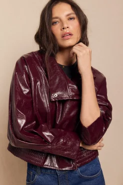 Mujer Slowlove Chaquetas>Cazadora efecto piel brillo