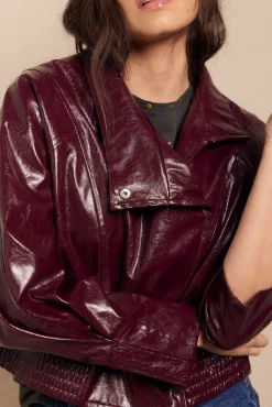 Mujer Slowlove Chaquetas>Cazadora efecto piel brillo