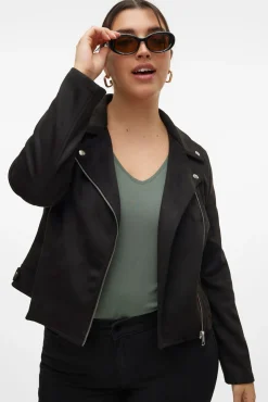 Mujer Vero Moda Curve Chaquetas>Cazadora efecto piel talla grande